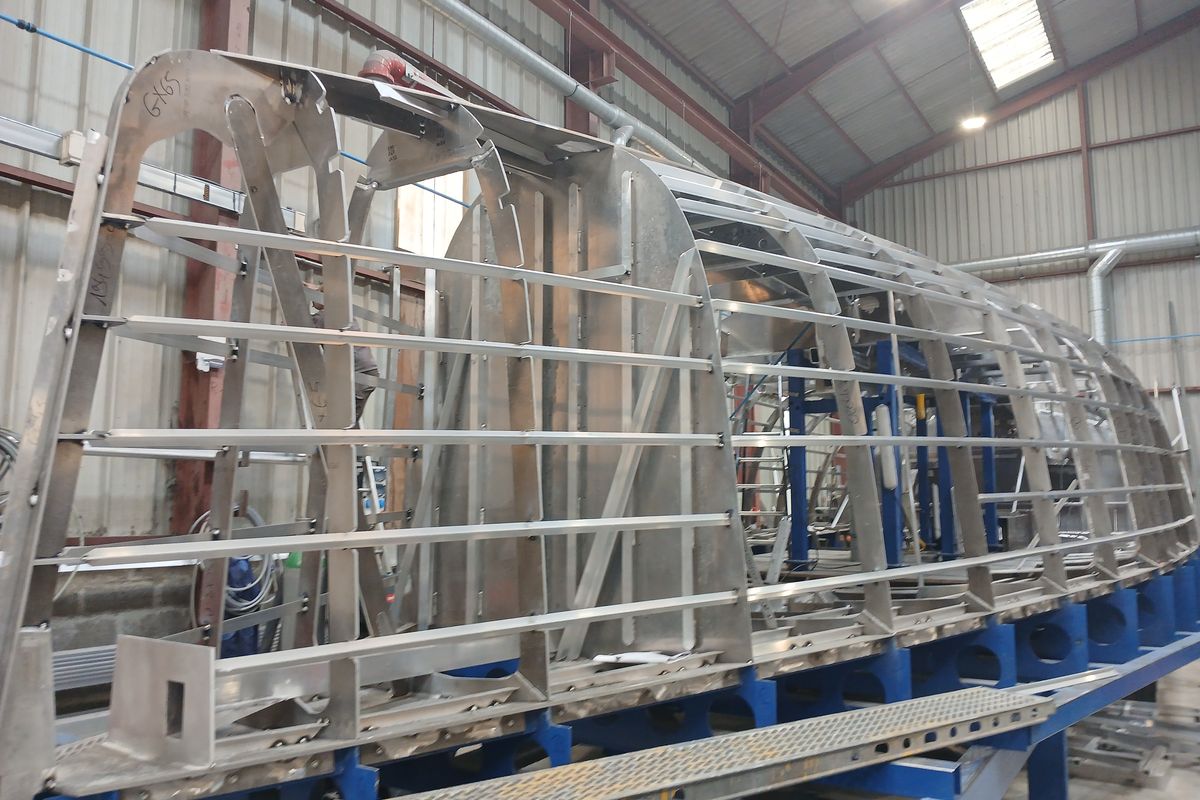 Aluminium-Aufbau im Rohbau